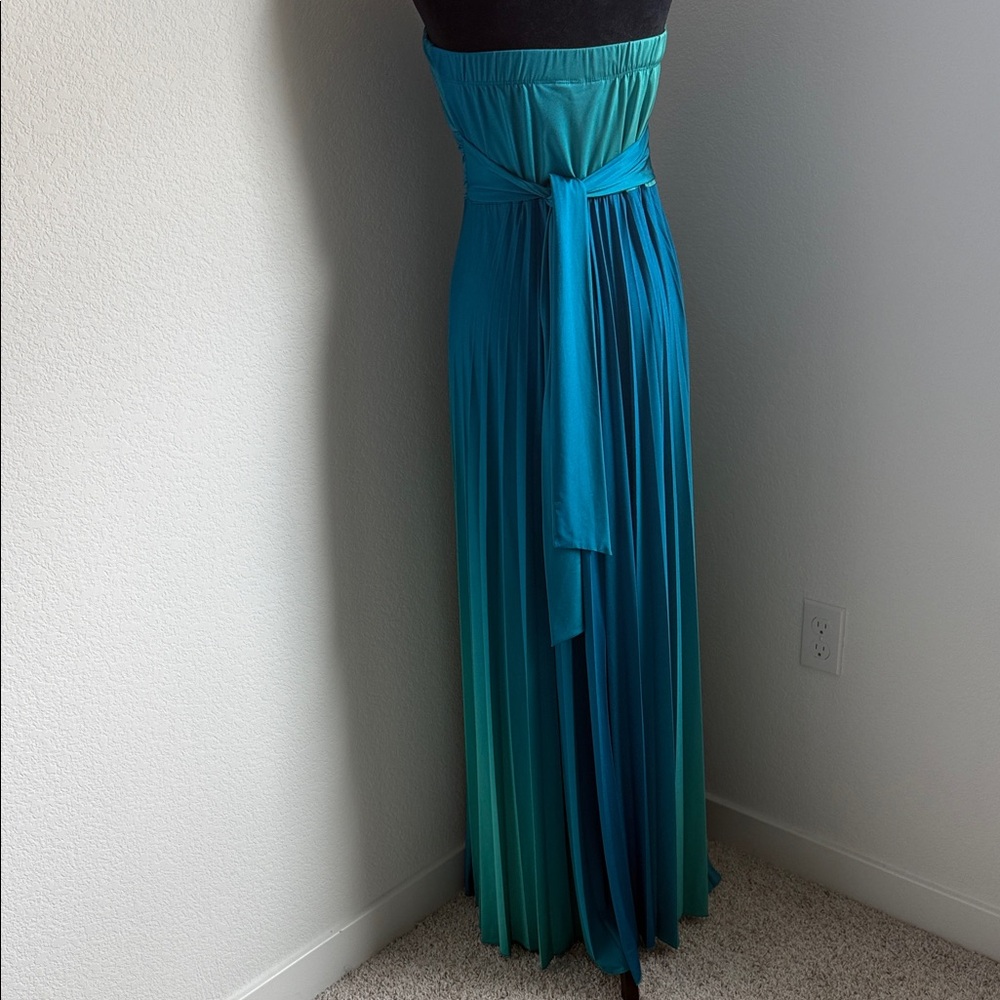 Speechless Strapless Teal Maxi Dress - Picture 9 of 16